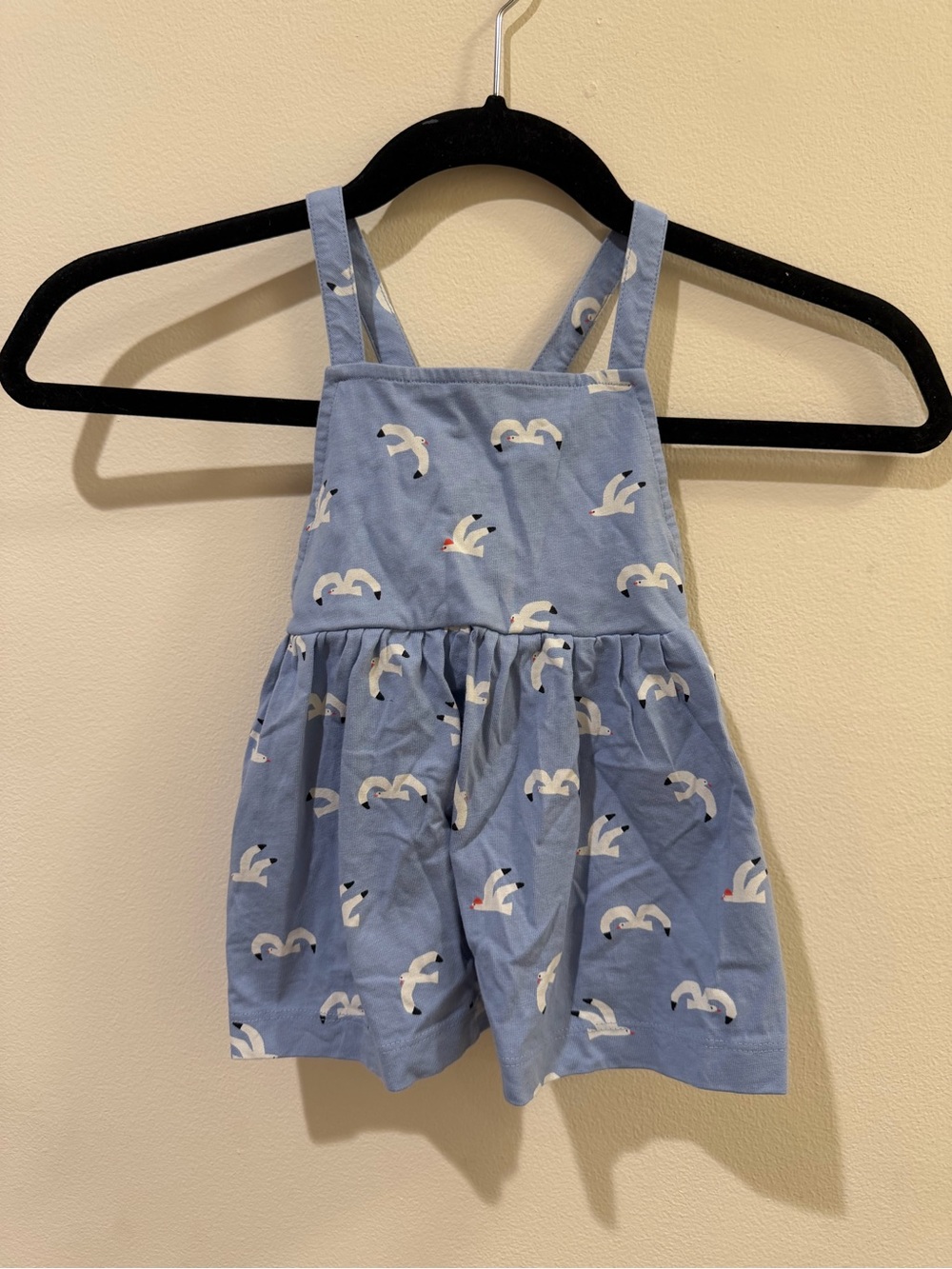 Hanna Andersson Light Blue Seagull Print Pinafore Dress